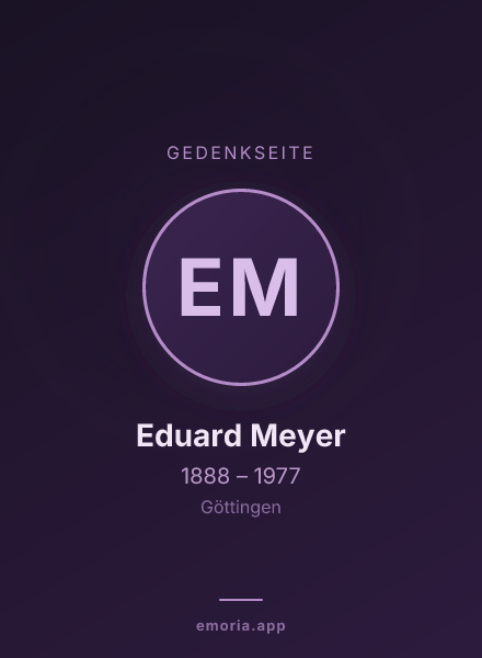 Gedenkportrait von Eduard Meyer