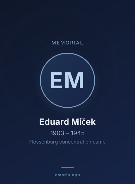 Memorial portrait of Eduard Míček