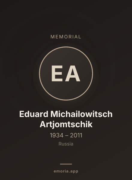 Memorial portrait of Eduard Michailowitsch Artjomtschik