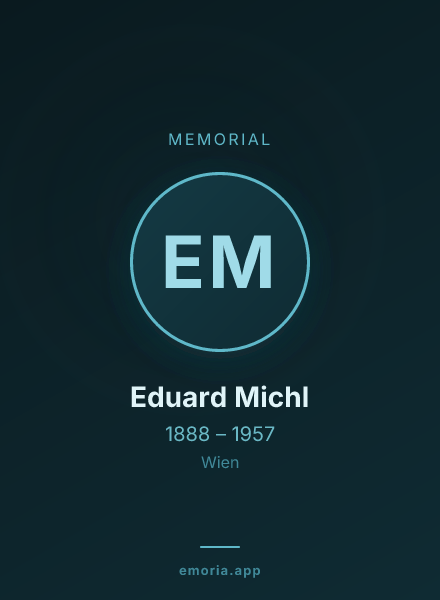 Memorial portrait of Eduard Michl