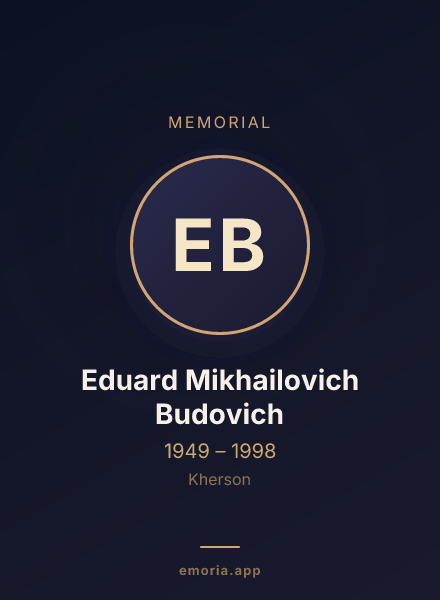 Memorial portrait of Eduard Mikhailovich Budovich