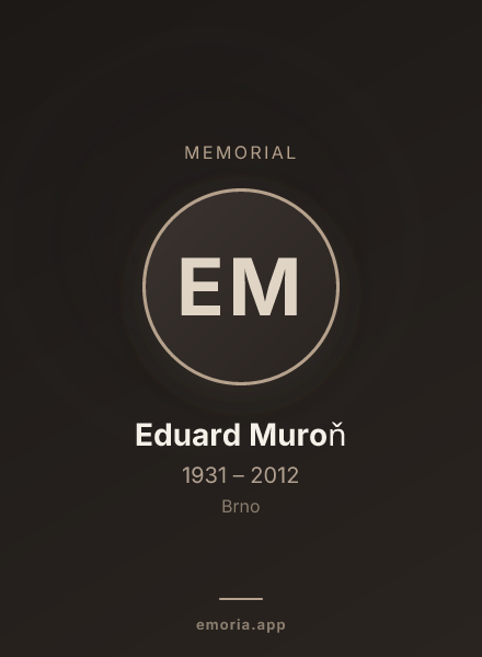 Memorial portrait of Eduard Muroň