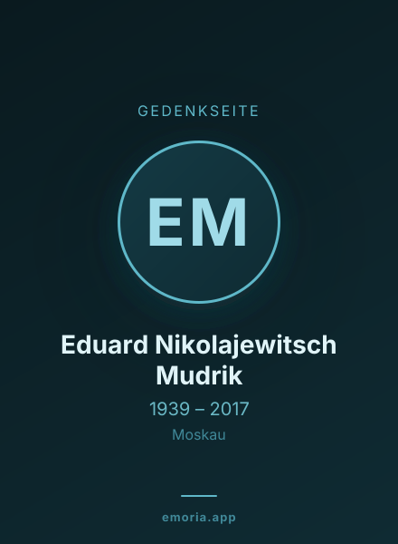 Gedenkportrait von Eduard Nikolajewitsch Mudrik