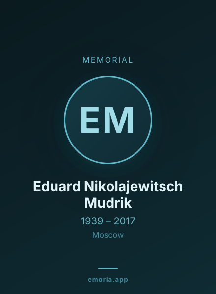 Memorial portrait of Eduard Nikolajewitsch Mudrik