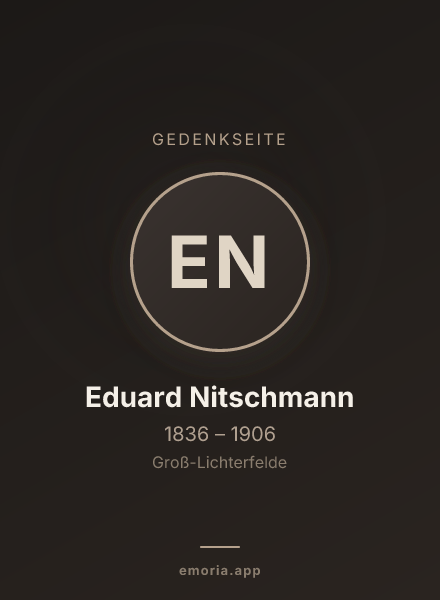 Gedenkportrait von Eduard Nitschmann