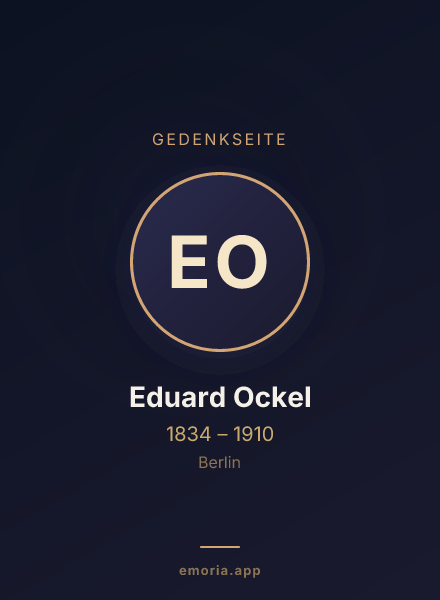 Gedenkportrait von Eduard Ockel