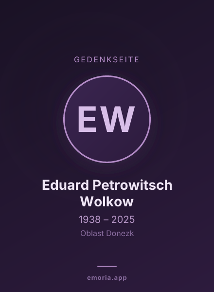 Gedenkportrait von Eduard Petrowitsch Wolkow