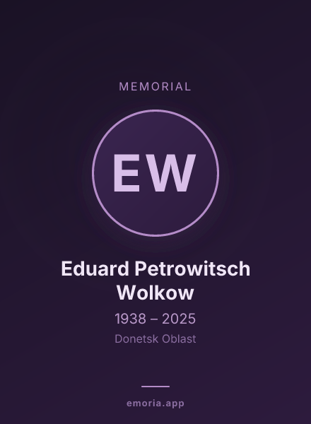Memorial portrait of Eduard Petrowitsch Wolkow