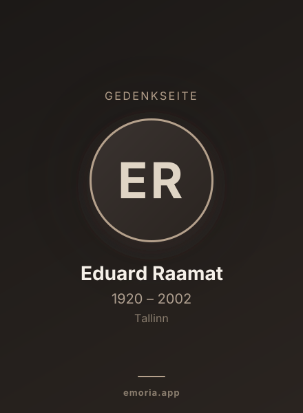 Gedenkportrait von Eduard Raamat