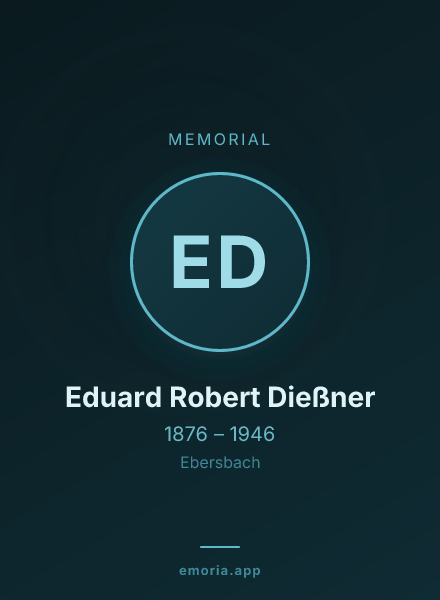 Memorial portrait of Eduard Robert Dießner