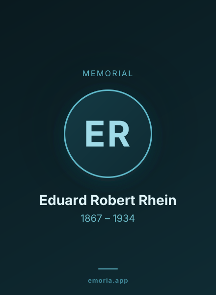 Memorial portrait of Eduard Robert Rhein