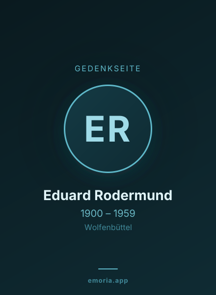 Gedenkportrait von Eduard Rodermund