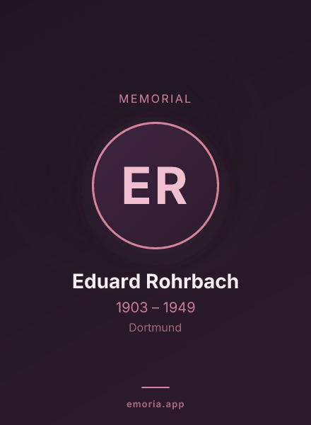 Memorial portrait of Eduard Rohrbach