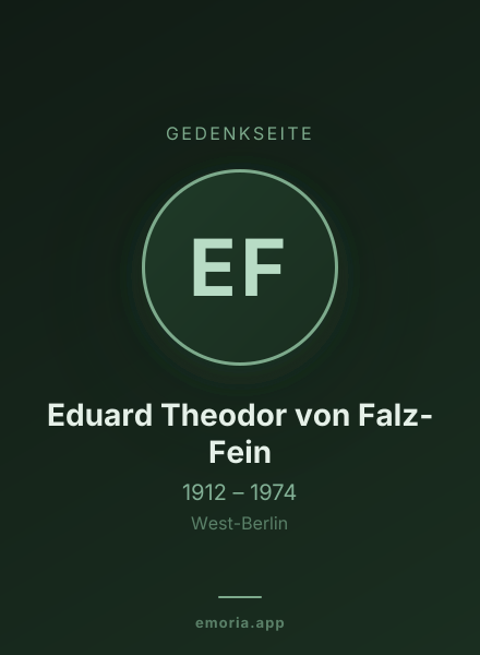 Gedenkportrait von Eduard Theodor von Falz-Fein