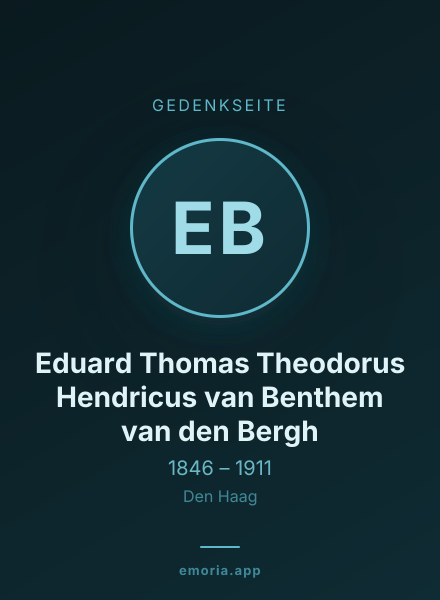 Gedenkportrait von Eduard Thomas Theodorus Hendricus van Benthem van den Bergh