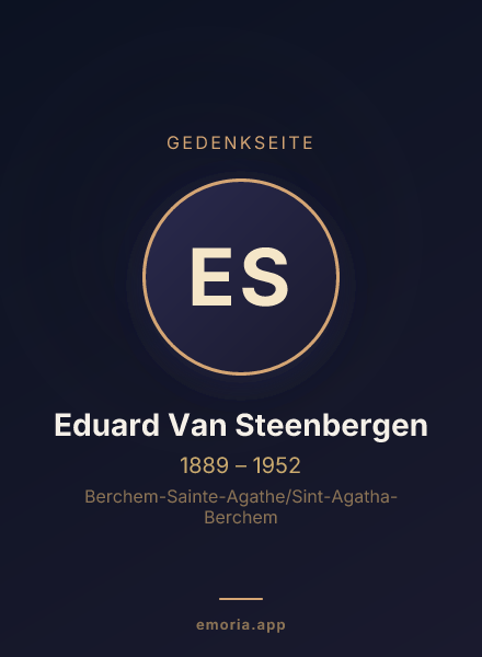 Gedenkportrait von Eduard Van Steenbergen