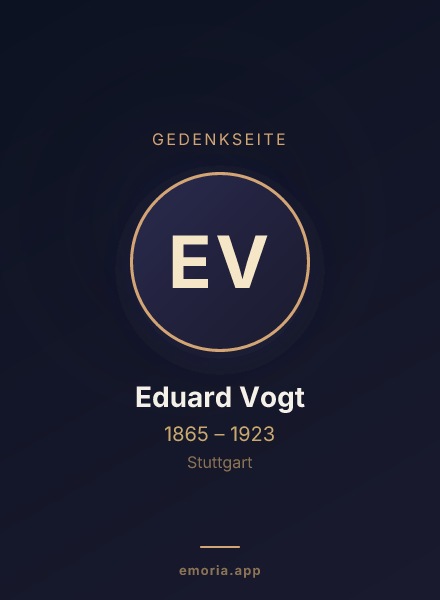 Gedenkportrait von Eduard Vogt