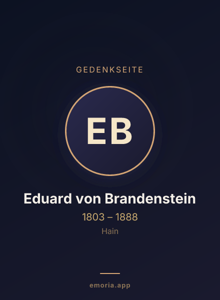 Gedenkportrait von Eduard von Brandenstein