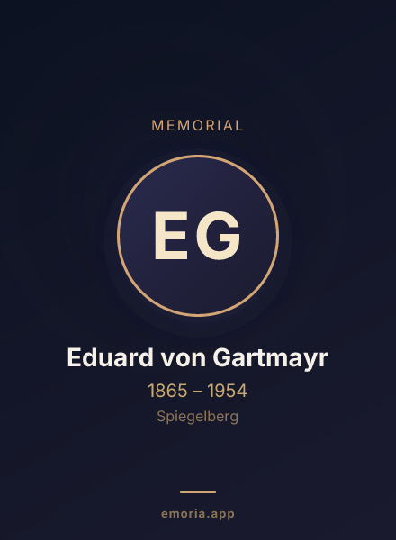 Memorial portrait of Eduard von Gartmayr