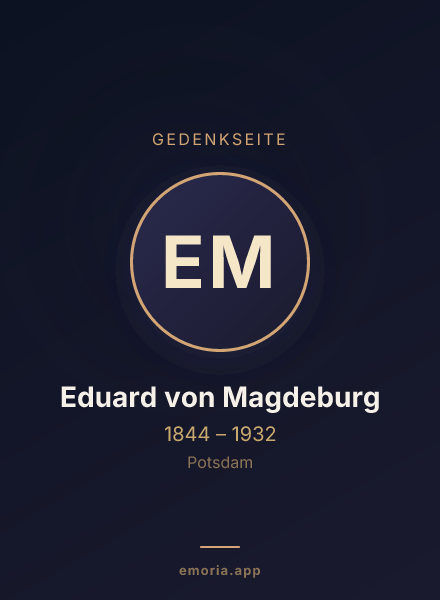 Gedenkportrait von Eduard von Magdeburg