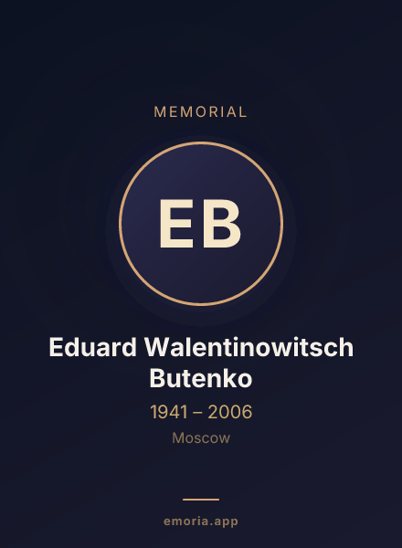 Memorial portrait of Eduard Walentinowitsch Butenko