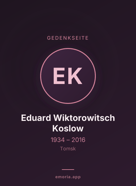 Gedenkportrait von Eduard Wiktorowitsch Koslow