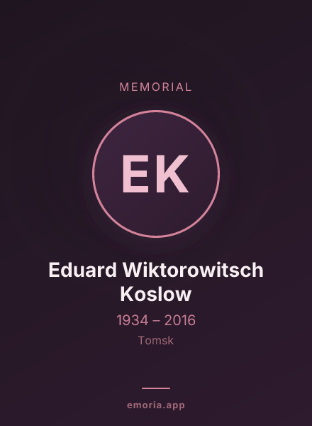 Memorial portrait of Eduard Wiktorowitsch Koslow