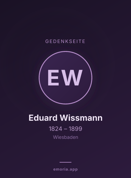 Gedenkportrait von Eduard Wissmann