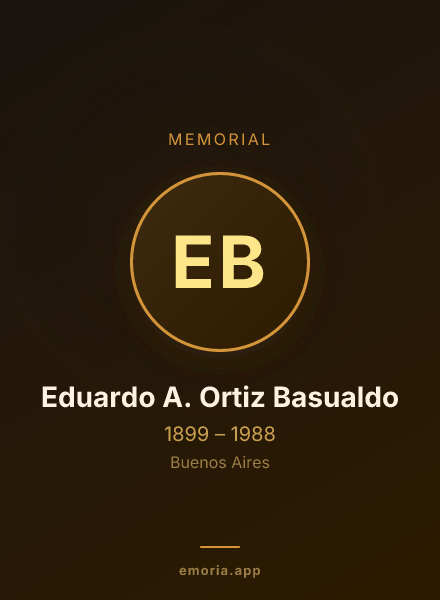 Memorial portrait of Eduardo A. Ortiz Basualdo