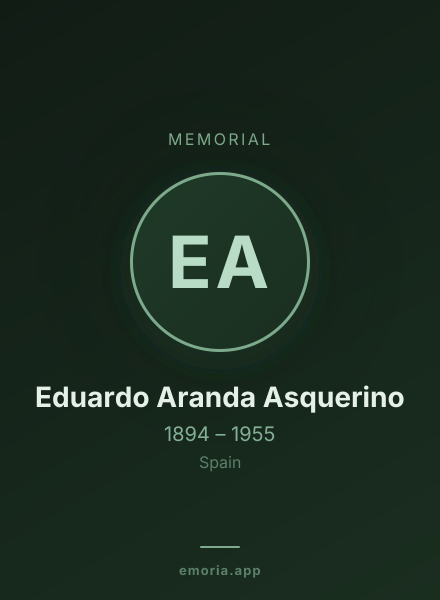 Memorial portrait of Eduardo Aranda Asquerino