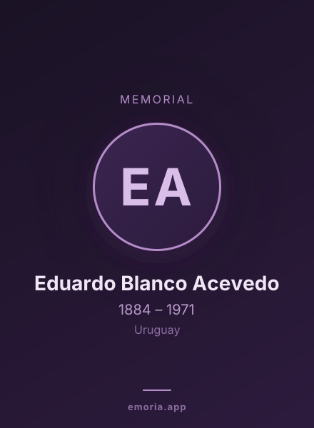 Memorial portrait of Eduardo Blanco Acevedo