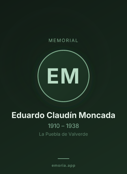 Memorial portrait of Eduardo Claudín Moncada