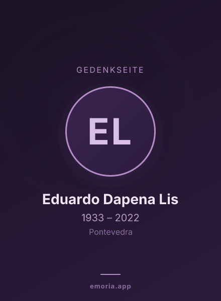 Gedenkportrait von Eduardo Dapena Lis