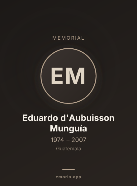 Memorial portrait of Eduardo d'Aubuisson Munguía