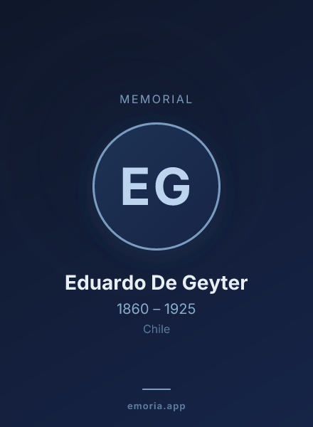 Memorial portrait of Eduardo De Geyter