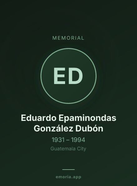 Memorial portrait of Eduardo Epaminondas González Dubón