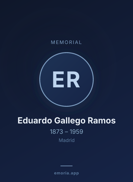 Memorial portrait of Eduardo Gallego Ramos
