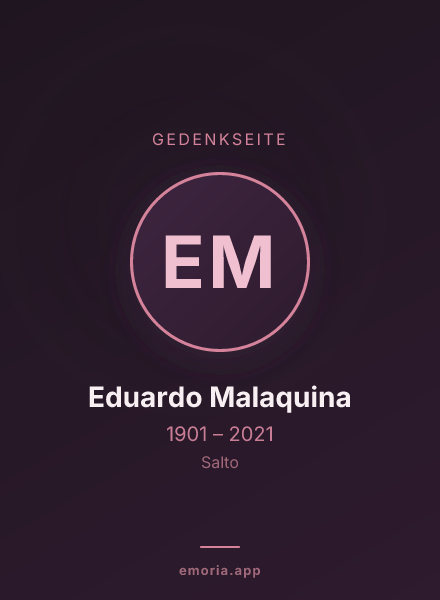 Gedenkportrait von Eduardo Malaquina
