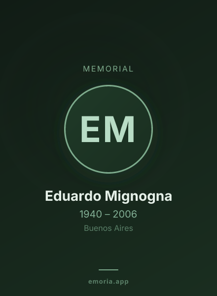 Memorial portrait of Eduardo Mignogna