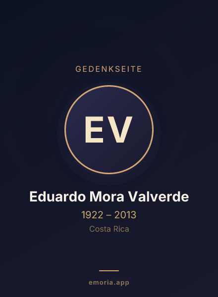 Gedenkportrait von Eduardo Mora Valverde