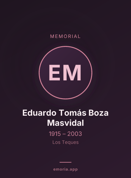 Memorial portrait of Eduardo Tomás Boza Masvidal