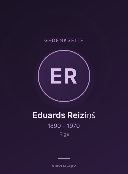 Gedenkportrait von Eduards Reiziņš
