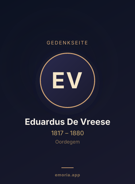 Gedenkportrait von Eduardus De Vreese