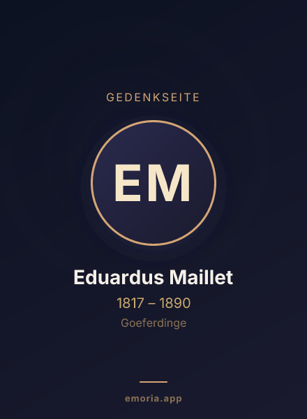 Gedenkportrait von Eduardus Maillet