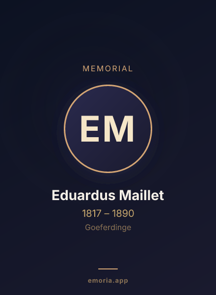 Memorial portrait of Eduardus Maillet