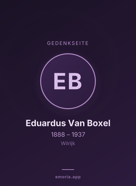 Gedenkportrait von Eduardus Van Boxel