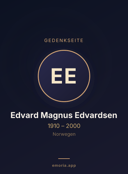 Gedenkportrait von Edvard Magnus Edvardsen