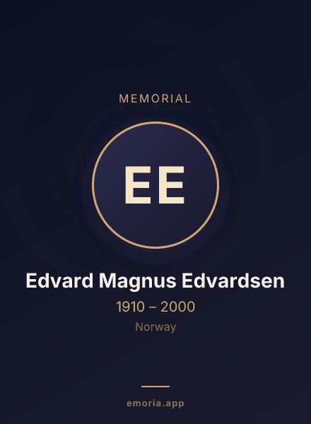 Memorial portrait of Edvard Magnus Edvardsen
