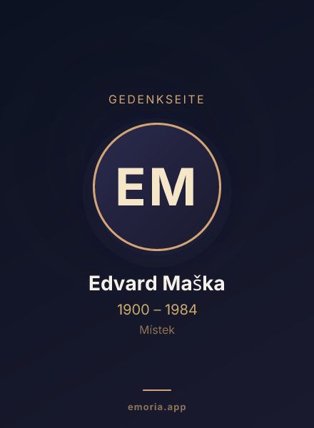Gedenkportrait von Edvard Maška