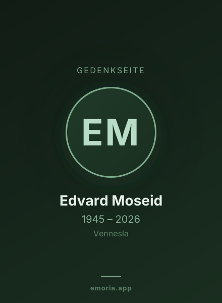 Gedenkportrait von Edvard Moseid